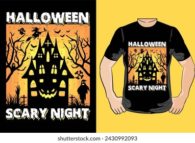 Halloween Scary Night Halloween T-Shirt Design