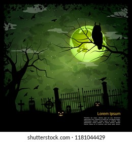 Halloween scary night vector background