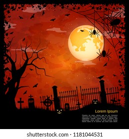 Halloween scary night vector background