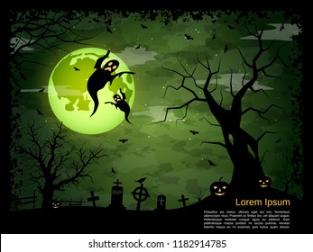 Halloween scary night vector background