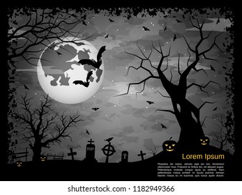 Halloween scary night vector background