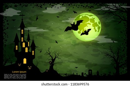 Halloween scary night vector background