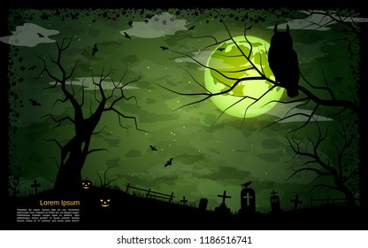 Halloween scary night vector background
