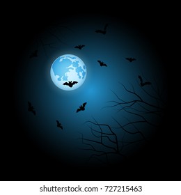 Halloween scary night vector background