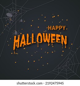 Halloween scary night vector illustration. Invitation card, square flyer, booklet, poster template