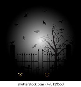 Halloween scary night vector illustration