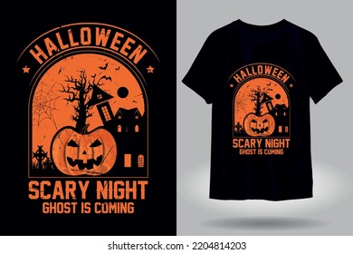 halloween scary night vintage t-shirt design