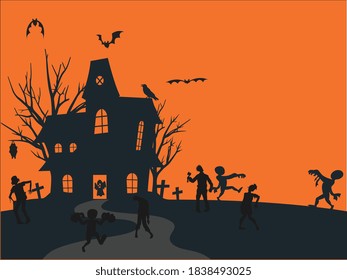 Halloween Scary Nightmare Background Vector 