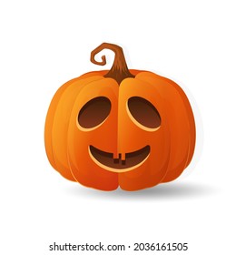 Halloween scary orange pumpkin Holiday cartoon concept