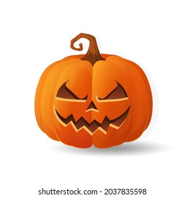 Halloween scary orange pumpkin Holiday cartoon concept
