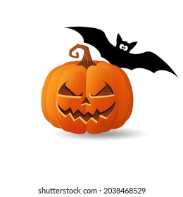 Halloween scary orange pumpkin Holiday cartoon concept