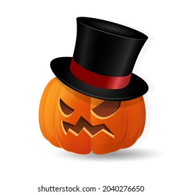 Halloween scary orange pumpkin Holiday cartoon concept