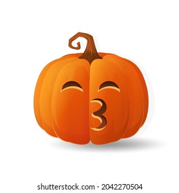 Halloween scary orange pumpkin Holiday cartoon concept