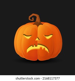 Halloween scary orange pumpkin Holiday cartoon concept