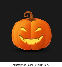 Halloween scary orange pumpkin Holiday cartoon concept