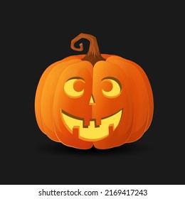 Halloween scary orange pumpkin Holiday cartoon concept