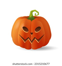 Halloween scary orange pumpkin Holiday cartoon concept