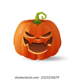 Halloween scary orange pumpkin Holiday cartoon concept