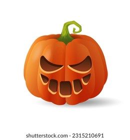 Halloween scary orange pumpkin Holiday cartoon concept