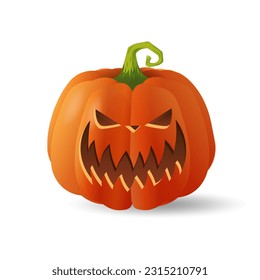 Halloween scary orange pumpkin Holiday cartoon concept