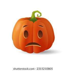Halloween scary orange pumpkin Holiday cartoon concept