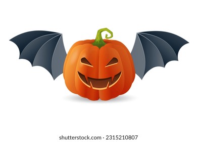 Halloween scary orange pumpkin Holiday cartoon concept
