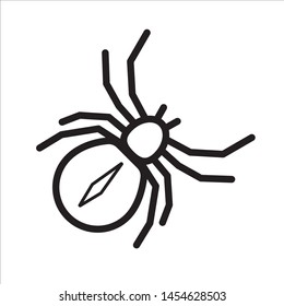 Halloween scary poisonous spider vector outline icon