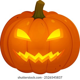 Calabaza de miedo de Halloween. Calabaza de dibujos animados con caras asustadas. Ilustración vectorial. Estilo de dibujos animados.