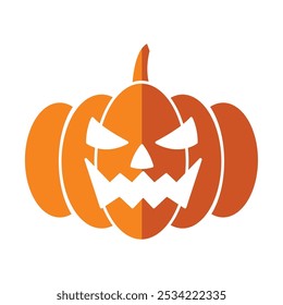 Calabaza de miedo de Halloween con la cara malvada, Vector