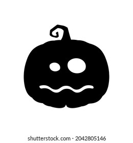 Halloween scary pumpkin in flat style Holiday cartoon concept