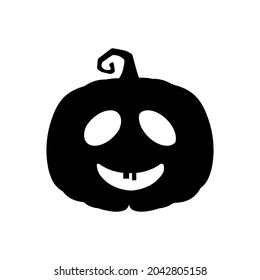 Halloween scary pumpkin in flat style Holiday cartoon concept