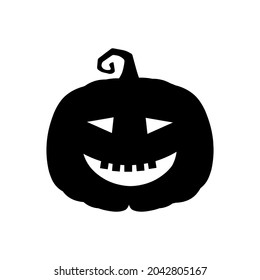 Halloween scary pumpkin in flat style Holiday cartoon concept