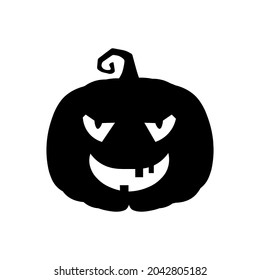 Halloween scary pumpkin in flat style Holiday cartoon concept