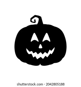 Halloween scary pumpkin in flat style Holiday cartoon concept