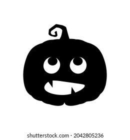 Halloween scary pumpkin in flat style Holiday cartoon concept