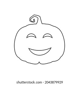 Halloween scary pumpkin in flat style Holiday cartoon concept