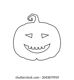 Halloween scary pumpkin in flat style Holiday cartoon concept