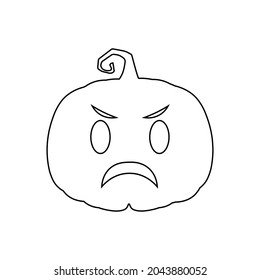 Halloween scary pumpkin in flat style Holiday cartoon concept