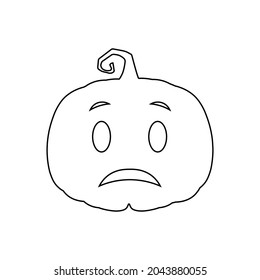 Halloween scary pumpkin in flat style Holiday cartoon concept