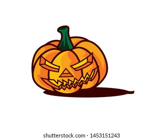 Halloween and Scary Pumpkin Handicraft Vector