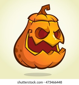 Halloween scary pumpkin head scarecrow, vector illustration for Halloween holiday