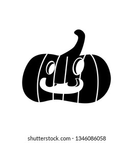 Halloween Scary Pumpkin Icon Vector Illustration