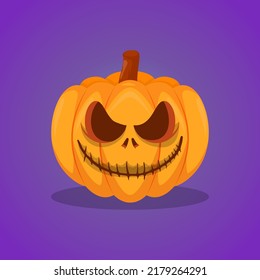 halloween scary pumpkin illustration, halloween character vector