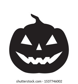 Halloween scary pumpkin silhouette. Vector spooky pumpkin sticker