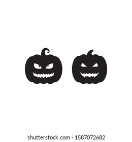 Halloween scary pumpkin silhouette,vector icon design
