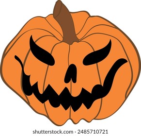 Halloween scary pumpkin with smile. Jack O Lanter illustration vector.