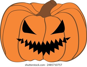 Halloween scary pumpkin with smile. Jack O Lanter illustration vector.