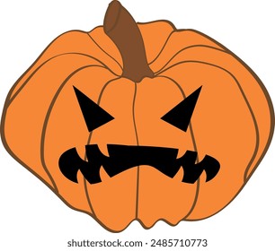 Halloween scary pumpkin with smile. Jack O Lanter illustration vector.