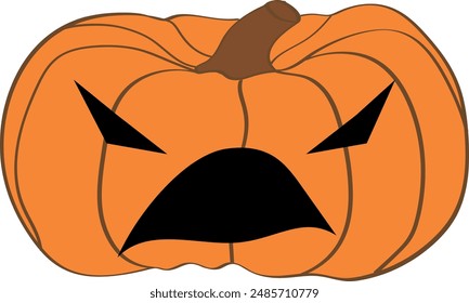 Halloween scary pumpkin with smile. Jack O Lanter illustration vector.