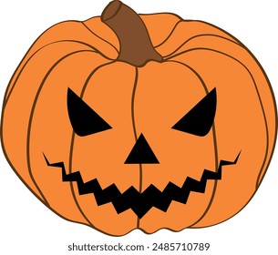 Halloween scary pumpkin with smile. Jack O Lanter illustration vector.